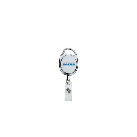 Chrome Carabiner Badge Reel with Belt Clip Back